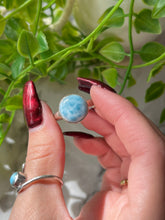 Load image into Gallery viewer, 925s Larimar ring Size 9 and a half
