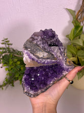 Load image into Gallery viewer, Amethyst with calcite from Brazil
