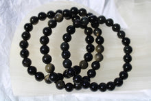 Load image into Gallery viewer, Gold Sheen obsidian bracelet
