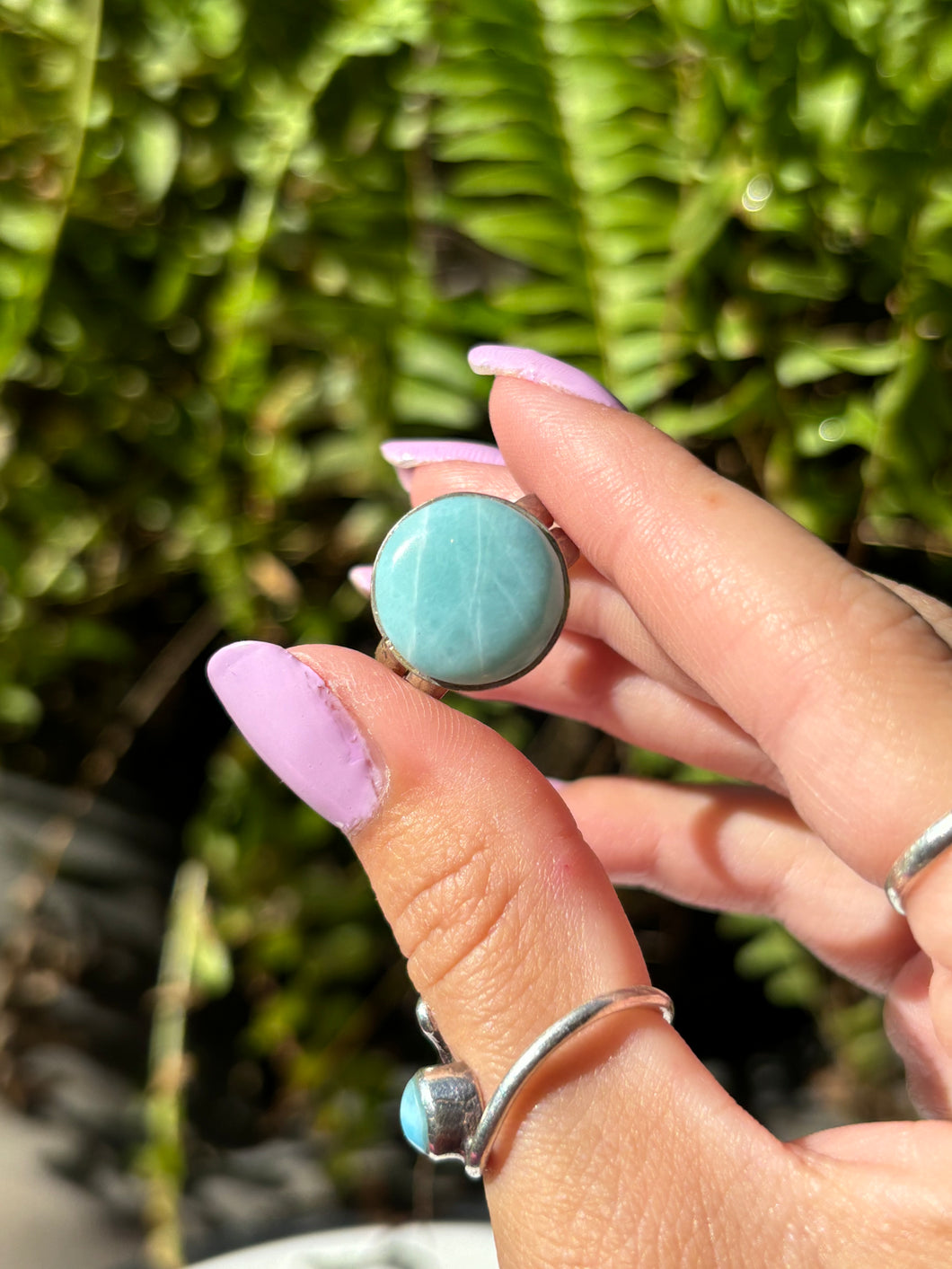 Larimar ring 925s adjustable C