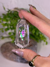 Load image into Gallery viewer, HQ clear Quartz pendant w rainbows B
