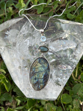 Load image into Gallery viewer, Topaz x Labradorite floral trio
