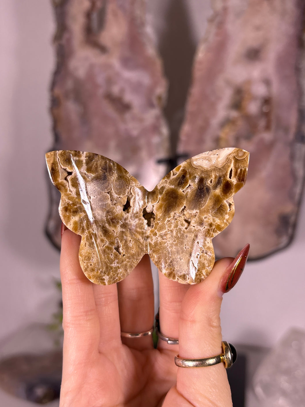 Chocolate calcite butterfly A