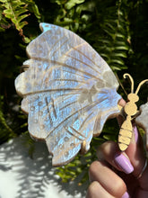 Load image into Gallery viewer, Moonstone butterfly wings statement piece
