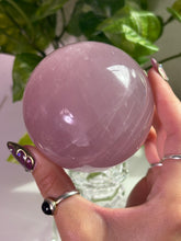Load image into Gallery viewer, (Lavender jelly F) Rose Quartz sphere w/star
