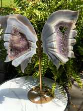 Load image into Gallery viewer, Agate &amp; Amethyst butterfly wing statement piece
