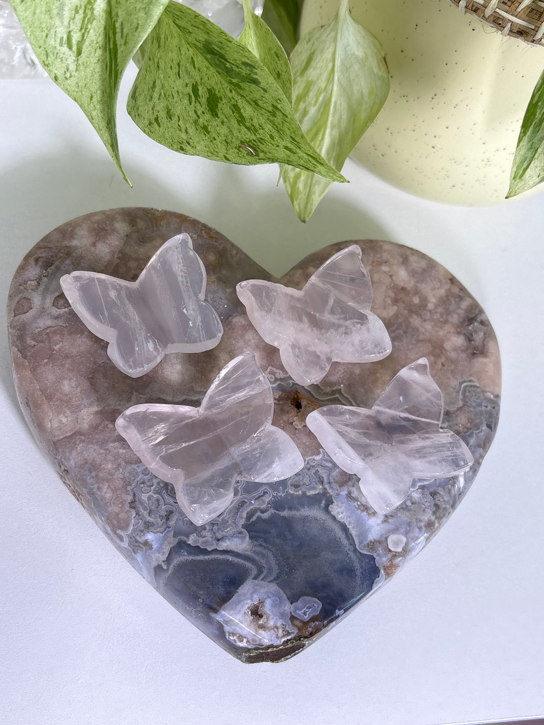 Mini Rose Quartz butterflies