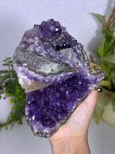 Load image into Gallery viewer, Amethyst with calcite from Brazil
