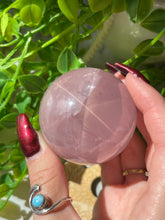 Load image into Gallery viewer, Star rose Quartz sphere
