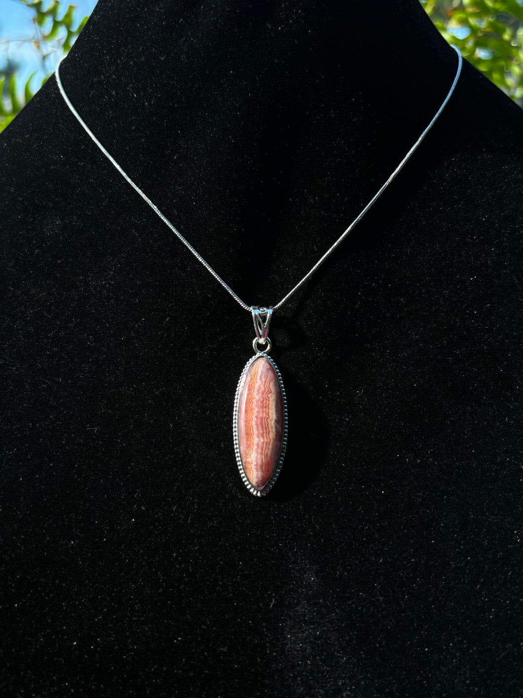 Rhodochrosite pendant 925s B