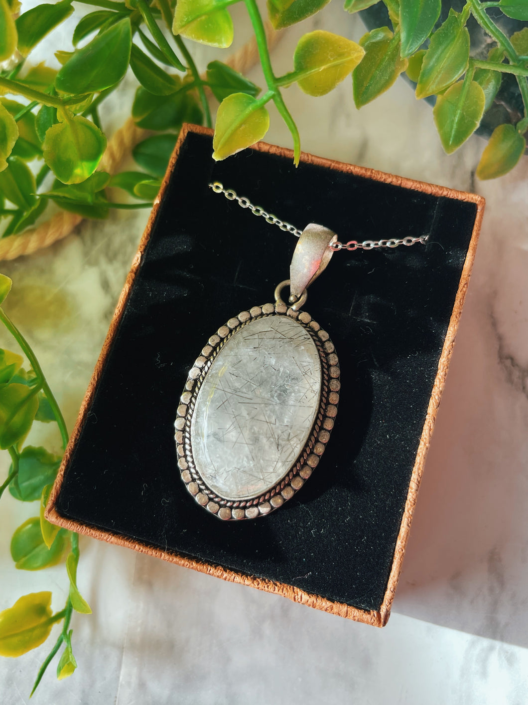 Tourmalated Quartz 925s pendant