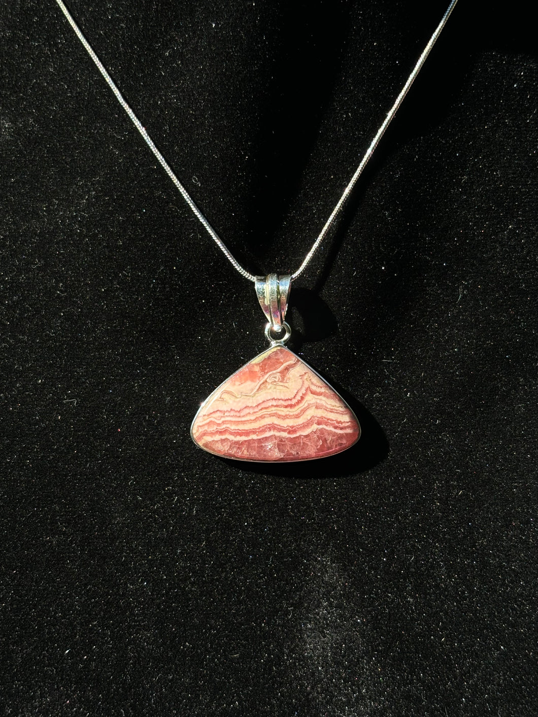 Rhodochrosite pendant 925s D