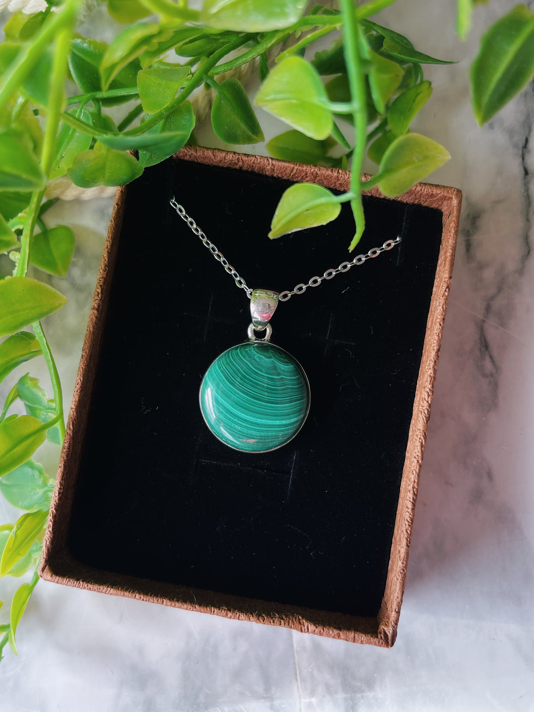 925s Malachite pendant