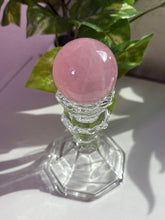Load image into Gallery viewer, (Glowy jelly pink M) Rose Quartz sphere w/star
