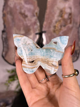 Load image into Gallery viewer, Druzy on wing! Blue aragonite butterfly F
