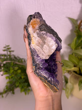 Load image into Gallery viewer, Amethyst with calcite from Brazil
