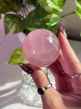 Load image into Gallery viewer, (Glowy jelly pink M) Rose Quartz sphere w/star
