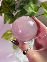 Load image into Gallery viewer, (A) Rose Quartz sphere w/star
