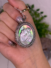 Load image into Gallery viewer, Mother of pearl carved Mermaid necklace 925s
