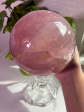 Load image into Gallery viewer, (H 4.15lbs Rose Petal Jelly) Rose Quartz sphere w/star
