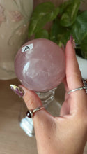Load and play video in Gallery viewer, (A) Rose Quartz sphere w/star

