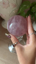Load and play video in Gallery viewer, (D) Rose Quartz sphere w/star
