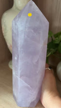 Load and play video in Gallery viewer, (3.1 lbs Purple jam slightly imperfect discounted) Lavender Quartz tower
