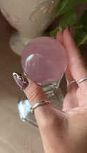 Load and play video in Gallery viewer, (Bubblegum i) Rose Quartz sphere w/star
