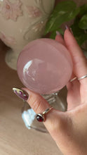 Load and play video in Gallery viewer, (C) Rose Quartz sphere w/star
