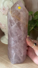 Load and play video in Gallery viewer, (W Mauves honey) Rose Quartz tower w/flash
