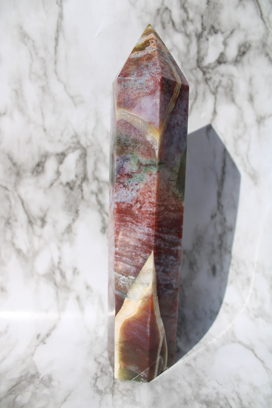 XL Red Moss Agate Tower