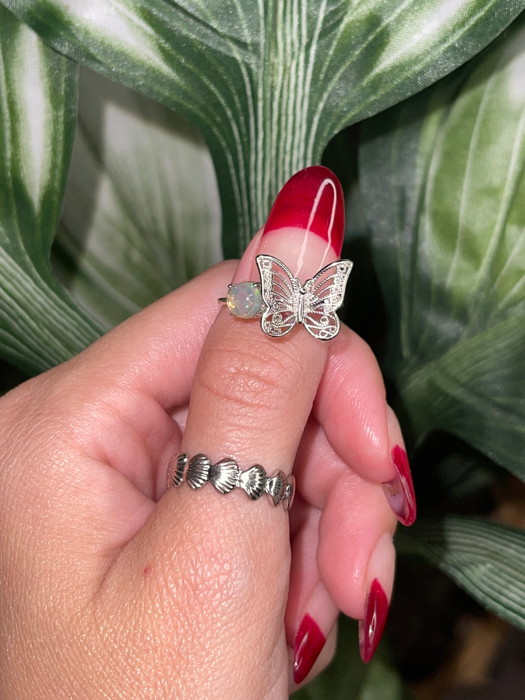 925 silver adjustable butterfly ring