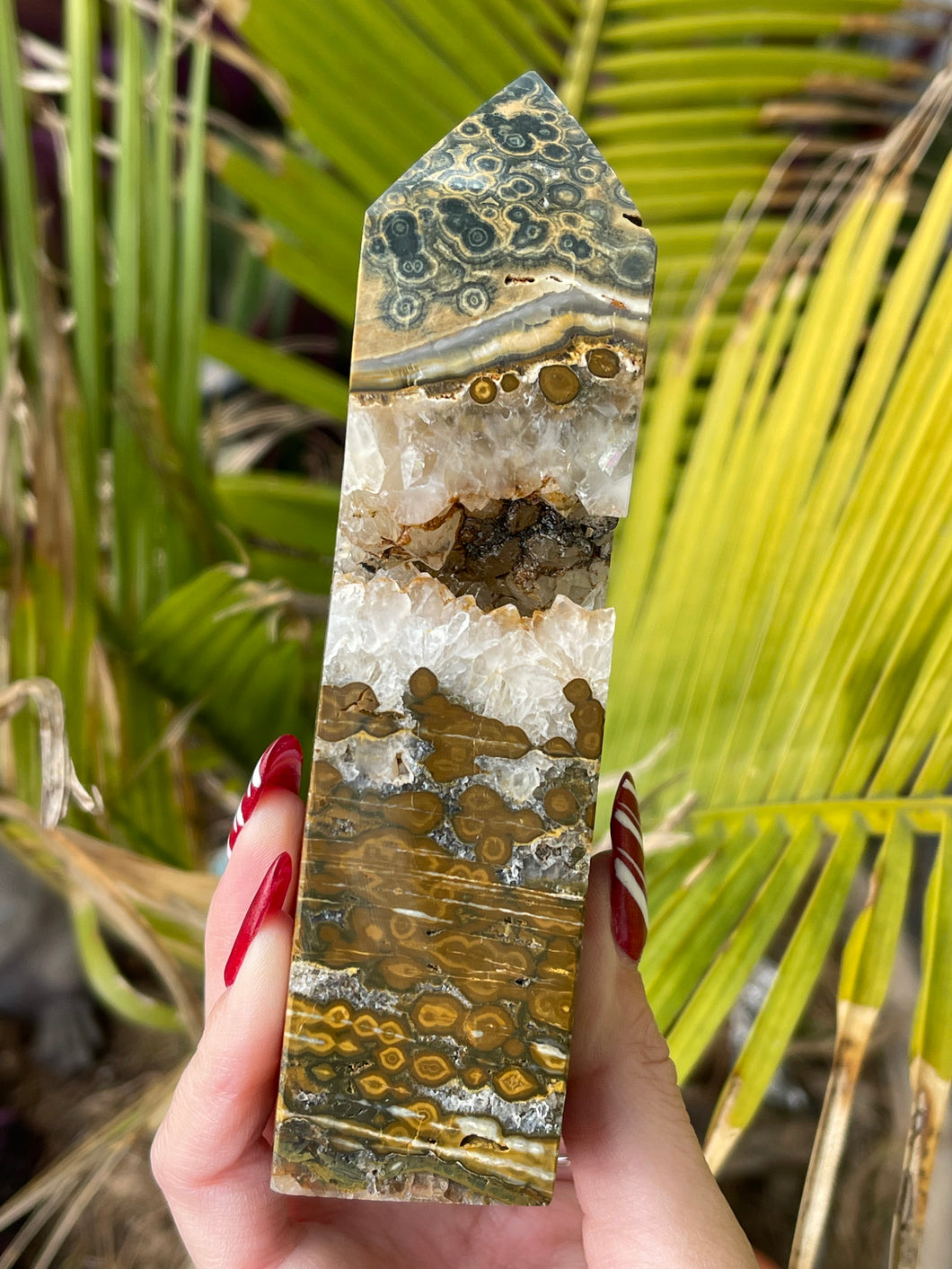 Large Orbicular Jasper tower