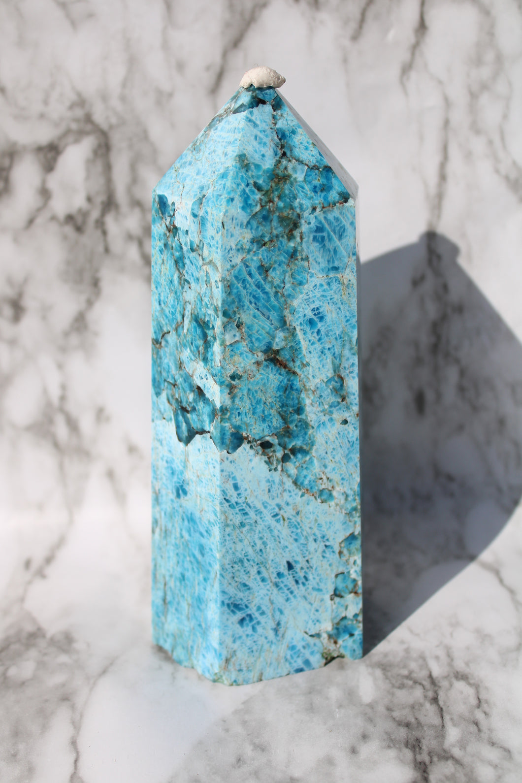 XL Blue Apatite Tower