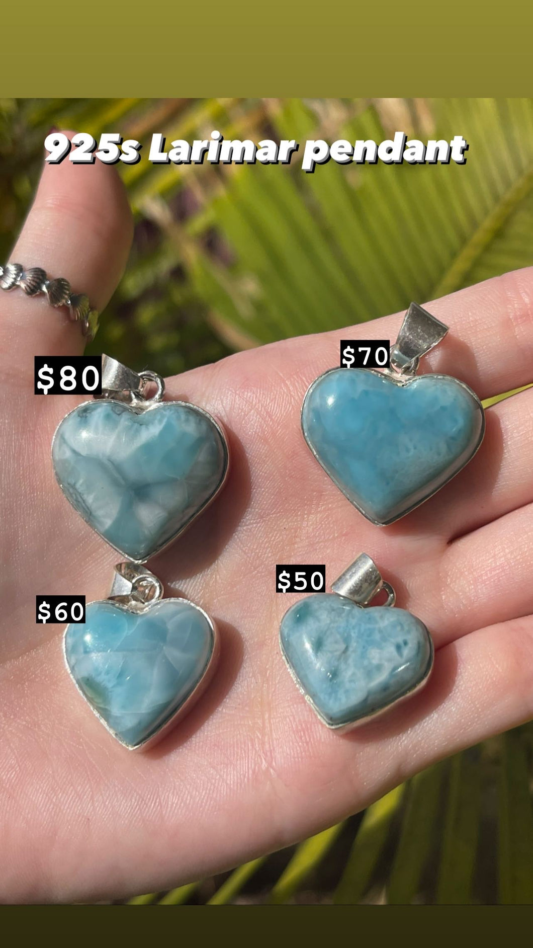 Pick your own Larimar pendant (925s)